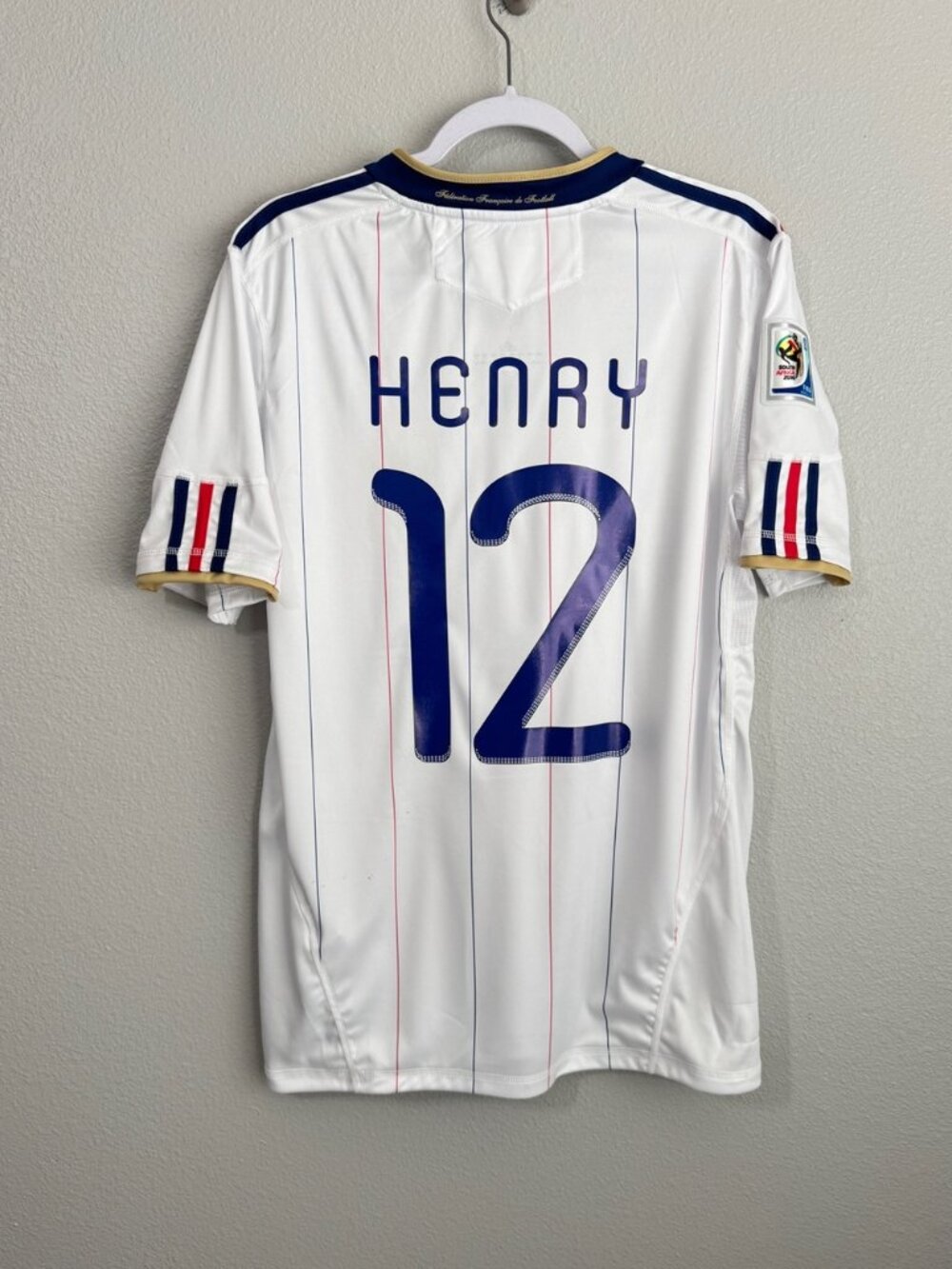 Vintage France 2010 Henry World Cup away white soccer jersey